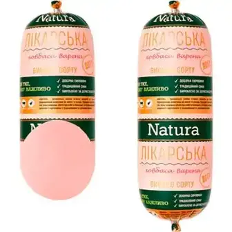 Ковбаса Natura Лікарська варена вищий гатунок 400 г