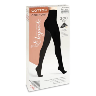 Колготки жіночі Elegante El Cotton 300 den nero р.3