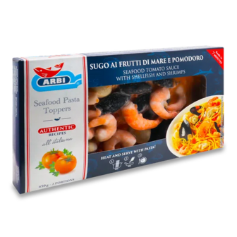 Морепродукти Arbi в томатному соусі з молюсками та креветками заморожені (450г)