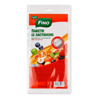 Пакети Fino із застібкою для зберігання та заморожування 1 л (5шт)