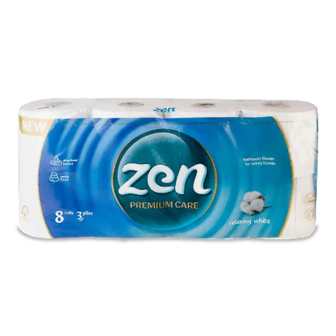 Папір туалетний Zen Premium Care Relaxing White 3-шаровий