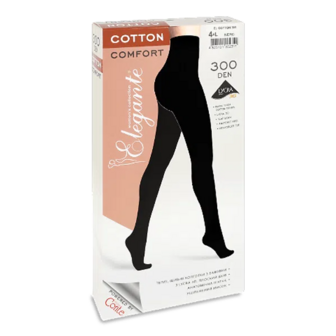 Колготки жіночі Elegante El Cotton 300 den nero р.4