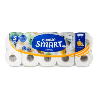 Папір туалетний Choose Smart Essential ромашка 3-шаровий (10шт)