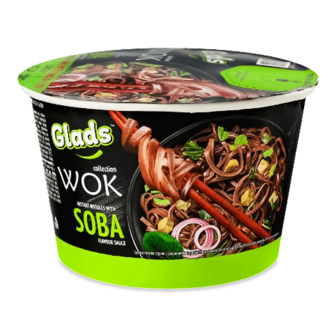 Локшина швидкого приготування Glads Wok Soba з соусом