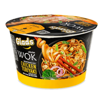 Локшина швидкого приготування Glads Wok Chicken teriyaki з соусом