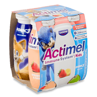 Продукт кисломолочний Actimel Strawberry Banana 1,4% 4*100г