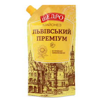 Майонез «Щедро» «Львівський Преміум» 80% д/п 300г