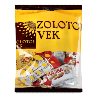 Цукерки Золотий Вік халва соняшникова з арахісом 300г