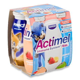 Продукт кисломолочний Actimel Strawberry Banana 1,4% 4*100г