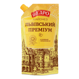 Майонез «Щедро» «Львівський Преміум» 80% д/п 300г