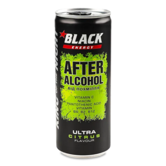 Напій енергетичний Black Energy After Alcohol з/б (0,25л)