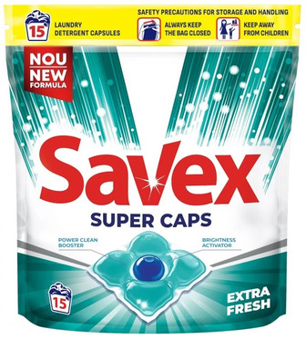 Капсули для прання Savex Super Caps Extra Fresh, 15 шт.