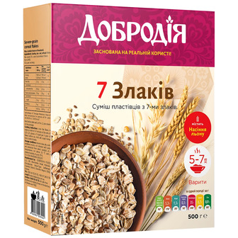 Суміш пластівців Добродія 7 злаків, 500 г