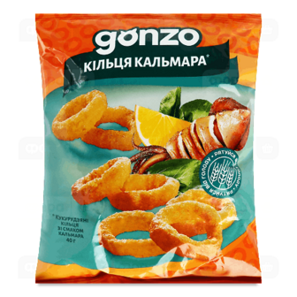 Кільця кукурудзяні Gonzo зі смаком кальмара