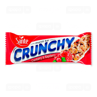 Батончик Sante Crunchy мюслі журавл-малина глазур