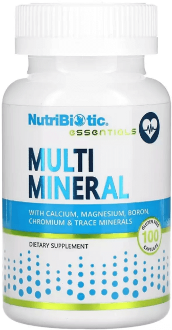 Мультимінерали, Essentials, Multi Mineral, NutriBiotic, 100 капсул