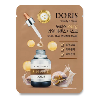 Маска для обличчя Doris Real Essence Snail тканинна