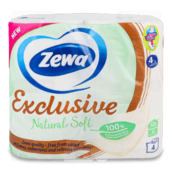 Папір туалетний Zewa Natural Soft 4-шаровий