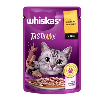 Вологий корм для котів Whiskas Tasty Mix pouch 85 г - ягня та індичка