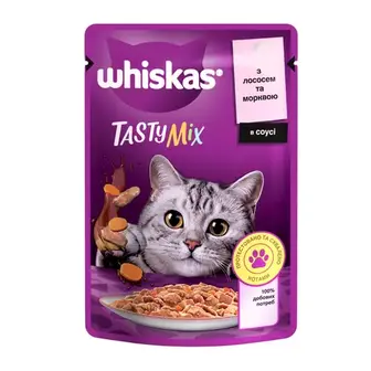 Вологий корм для котів Whiskas Tasty Mix pouch 85 г - лосось та морква