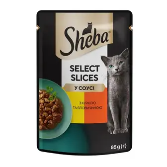 Вологий корм для котів Sheba Select Slices pouch 85 г - курка та яловичина