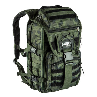 Рюкзак Neo Tools "CAMO", туристичний, камуфляжний, 30л, 22 кишені, посилений, поліестер 600D, 50х29. 5х19 см