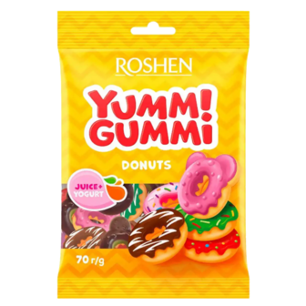 Цукерки Roshen Yummi Gummi donuts 70г