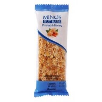 Батончик з арахісу та меду Minos 60г