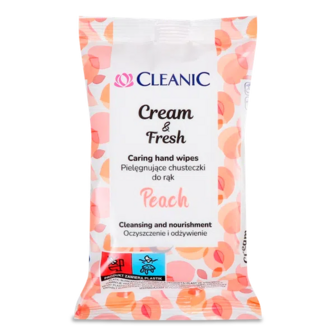 Серветки вологі Cleanic Cream&Fresh Персик