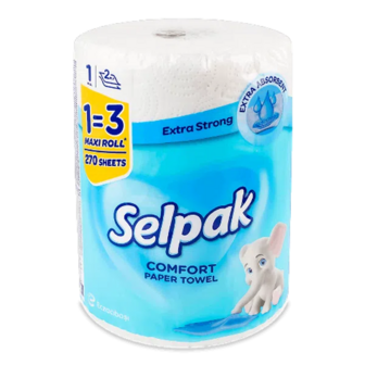 Рушники кухонні Selpak Comfort Maxi білі 2-шарові