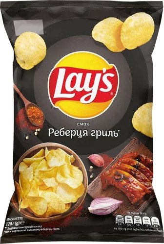 Чипси картопляні Lay's зі смаком реберець гриль 120 г
