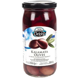 Маслини з кісточкою Delphi Каламата 350 г (5201306821008)