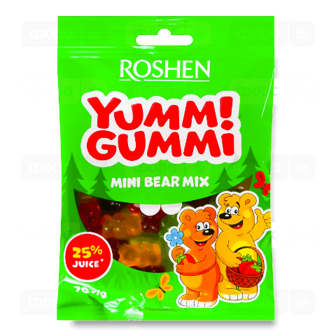 Цукерки Roshen Yummi Gummi Mini Bear Mix желейні