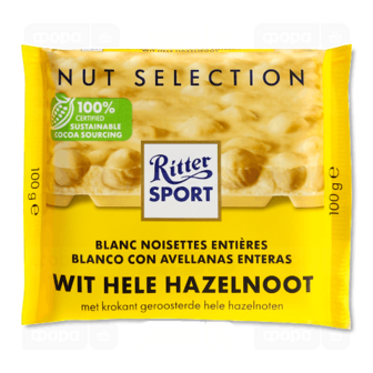 Шоколад білий Ritter Sport з цільними лісовими горіхами