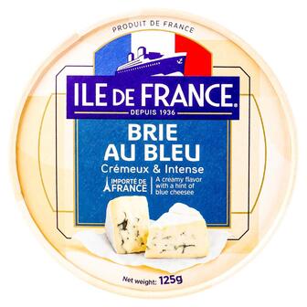 Сир з білою та блакитною пліснявою Brie au bleu Ile de France 125 г