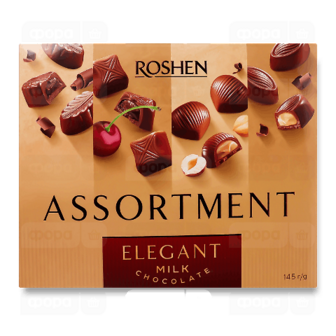 Цукерки Roshen Assortment elegant молочний шоколад (145г)