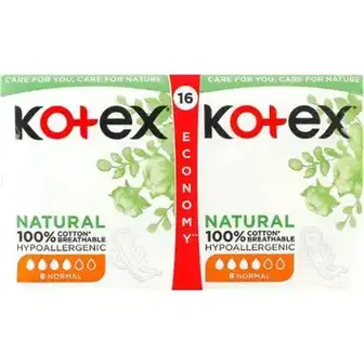 Прокладки Kotex Natural Duo Normal 16 шт