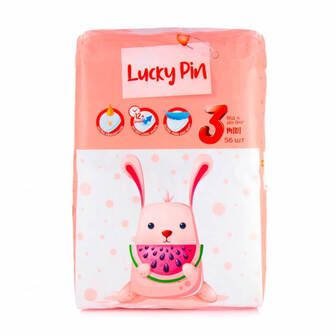 Підгузки LuckyPin розмір 3, 4-9 кг, 56 шт