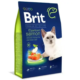 Сухий корм для стерилізованих котів Brit Premium by Nature Cat Sterilized Salmon 8 кг - лосось