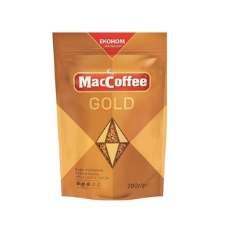 Кaвa 200 г MaсCoffee Gold розчиннa сублімовaнa м/уп 