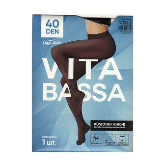 Колготи жіночі Своя Лінія Vita Bassa 40 ден беж/черн р.2, р3 и р.4 