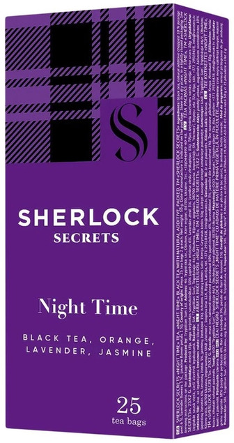 Чай чорний Sherlock Secrets Night Time з лавандою 2 г х 25 шт (4823118601077)