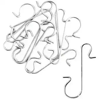 Набір крючків для новорічних прикрас, сріблясті, 20шт, 4см, арт.24EX0263-1