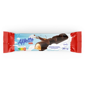 Батончик PREMIA Affetto вафельний з молочною начинкою, 20г (20г)