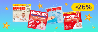 До-26% на дитячі підгузки та вологі серветки Huggies