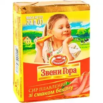 Сир Звени Гора плавлений з беконом 45% 70 г