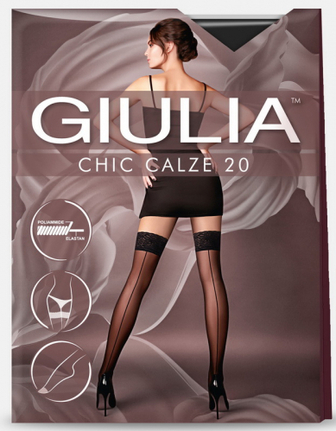 Панчохи Giulia Chic 20den calze nero 3/4