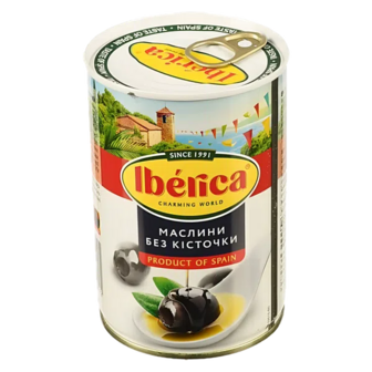 Маслини Iberica чорні великі без кісточки