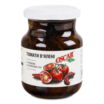 Томати Oscar Foods в'ялені з травами в оливковій олії (230г)