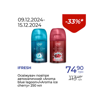 Освіжувач повітря автоматичний «Aroma blue lagoon»/«Aroma ice cherry» - знижка 33%